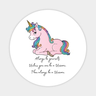 Cute Little Unicorn With Rainbow Hair Magnet